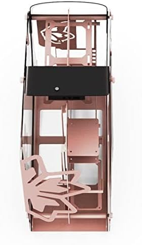 Zeaginal ZC-09 (Noir/Rose) - Boitier PC Aluminium Ouvert BOÎTIER MOYEN TOUR EN ALUMINIUM AVEC 2 PAROIS EN VERRE TREMPÉ