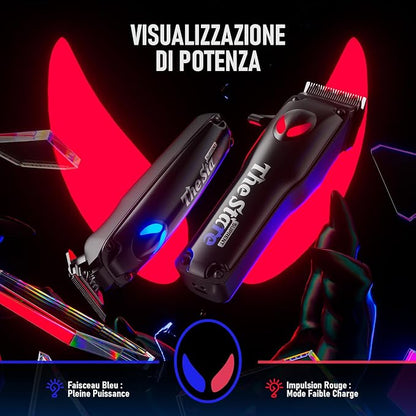 SUPRENT Tondeuse à Cheveux Professionnelle Homme, Tondeuse Barbe Kit avec 9 Peigne de Guidage Sans Fil Coupe de Cheveux Electriques (Noir)