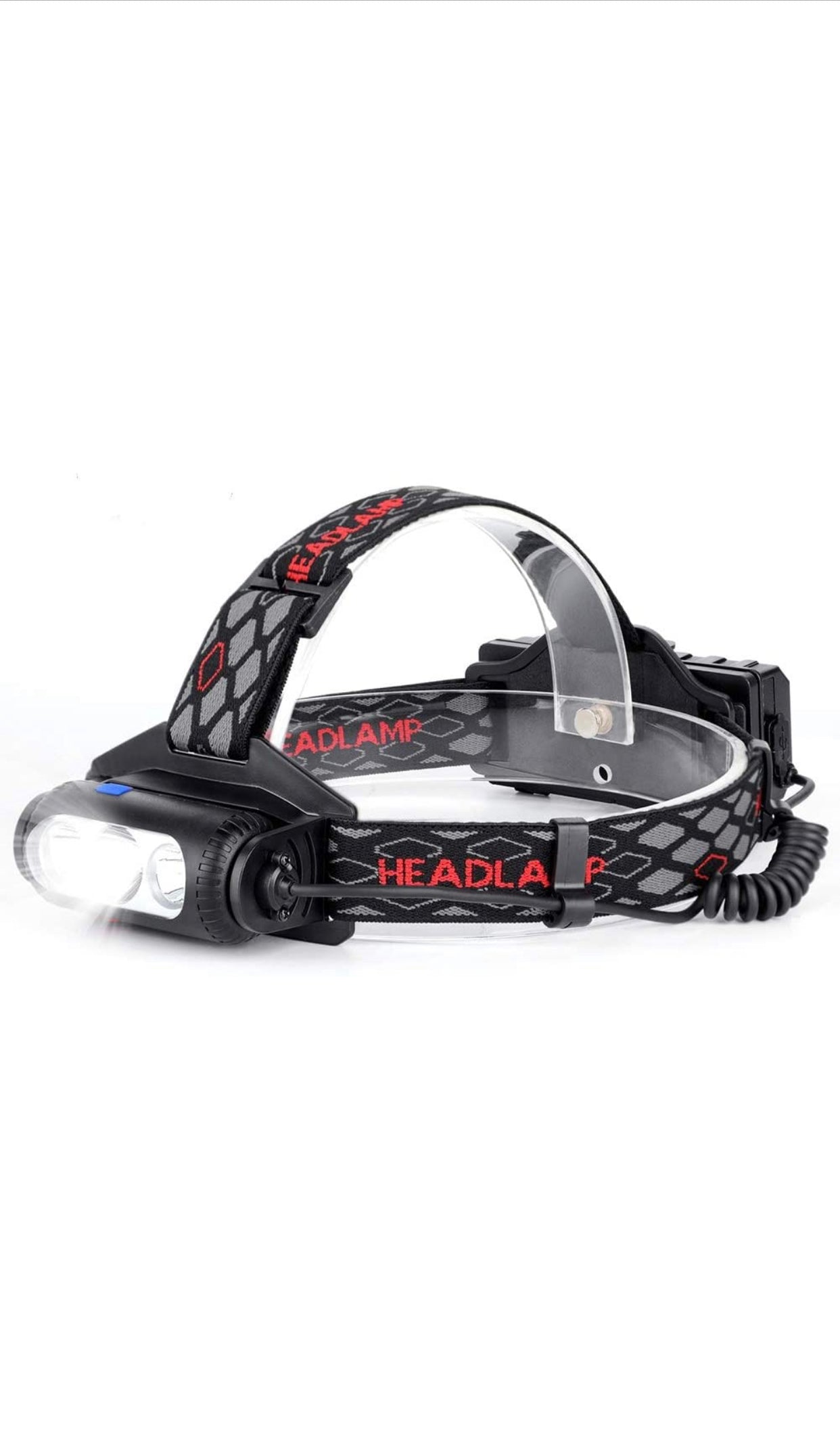 Lampe Frontale LED, Puissante USB Rechargeable avec 6 LEDs, 6000 Lumen, 8 Modes D'éclairage neuve