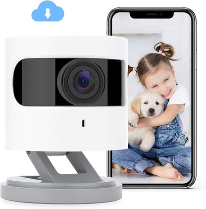 Mini Caméra WiFi, caméra IP WLAN HD 1080p, caméra de surveillance Smart Home intérieure avec vision nocturne couleur IR, assistant vocal, caméra bébé, audio bidirectionnelle
