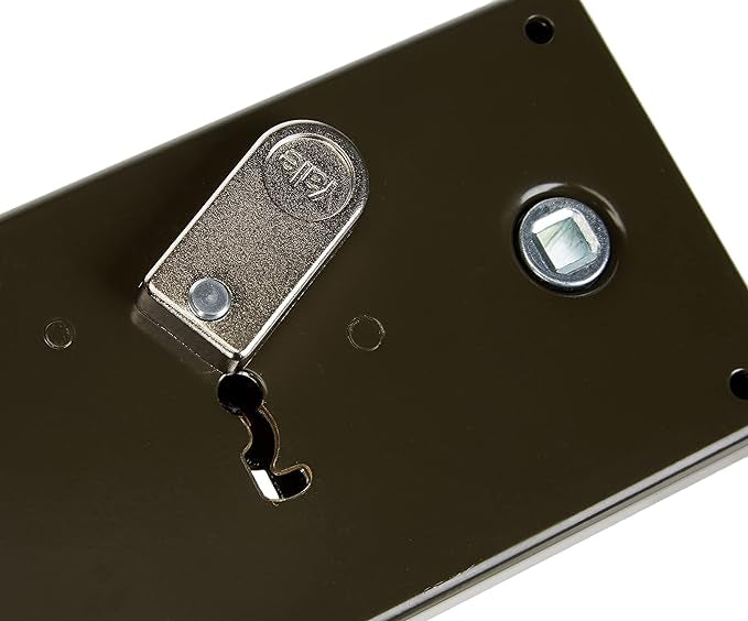 Serrure en Applique Horizontale à fouillot Gauche - Kaki, 2 Clés fournies, Axe à 55 mm, Carré de 6mm