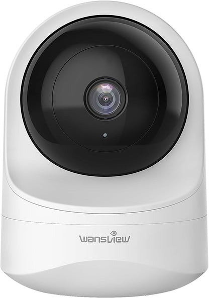 Caméra de surveillance wansview intérieure, caméra IP WLAN 2K pour bébé, animal de compagnie avec zone de confidentialité, audio bidirectionnel, WiFi 2,4 GHz, compatible avec Alexa Q6