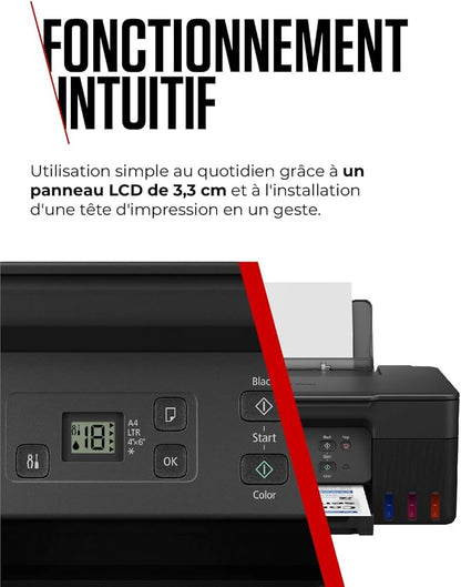 Canon Série PIXMA G2570 - Imprimante, Copieur et Scanner MegaTank pour la Maison Tout-en-Un avec Écran LED | Connectivité USB | Imprimante Canon pour la Maison
