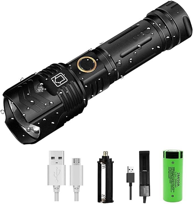 Kit de lampe de poche rechargeable tactique,3000 lumens Super Bright LED 5 modes zoomable neuve