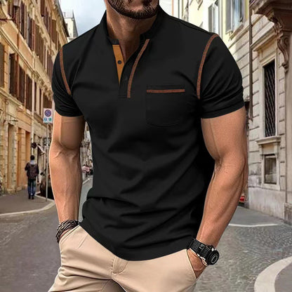 Polo Henley "Urban-Tech" – Tricot Respirant, Séchage Rapide & Détails Contrastés