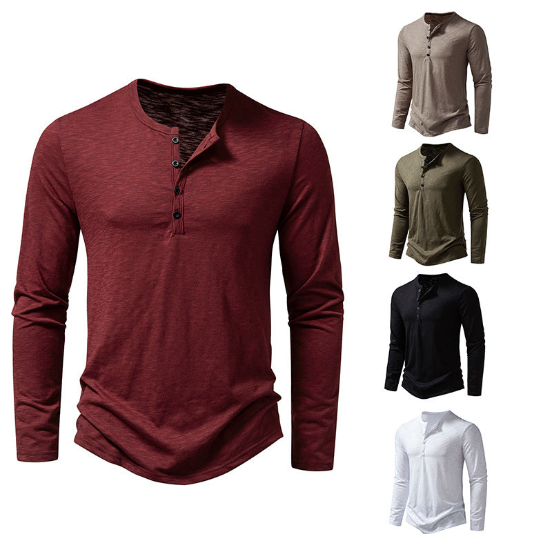 Tee-Shirt "Nomade" Col Tunisien – Manches Longues & Coupe Ajustée