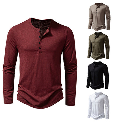 Tee-Shirt "Nomade" Col Tunisien – Manches Longues & Coupe Ajustée