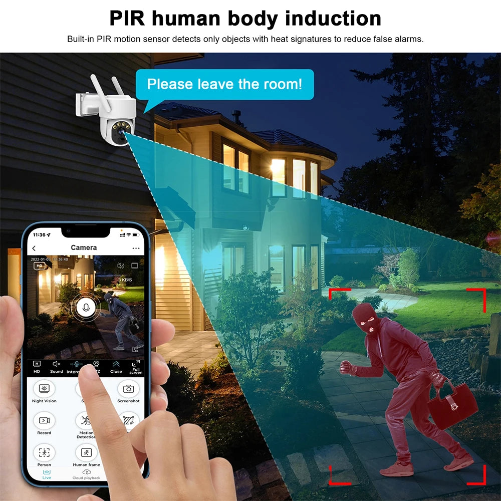 Zoom 5X protection de sécurité 3MP solaire 4g sim 12000 mAh alimenté par batterie 3W solaire caméra de surveillance extérieure caméra wifi sim