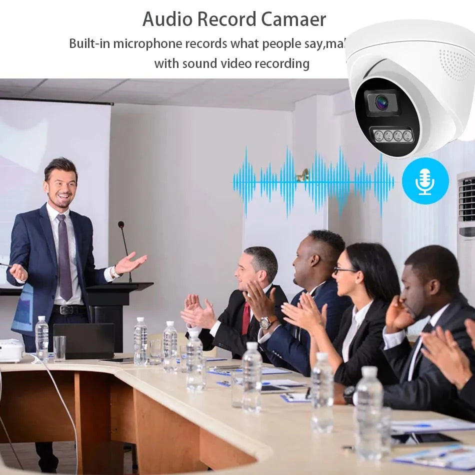 4K 8MP CCTV Sécurité POE Caméra 4MP 5MP 8MP Ioutdoor Dôme Audio Couleur Vision Nocturne Onvif Caméra IP CCTV Vidéo Surveillance Cam