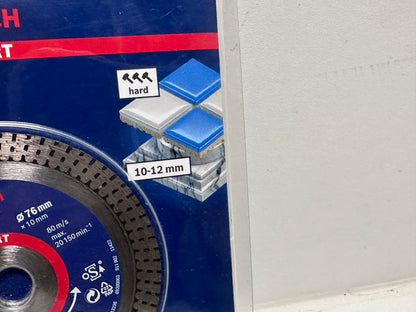Bosch 1x Disques à tronçonner diamantés 76 mm EXPERT HardCeramic (pour Carrelages durs, Pierre dure, Ø 76 mm, Professional Accessoire Mini meuleuse angulaire)