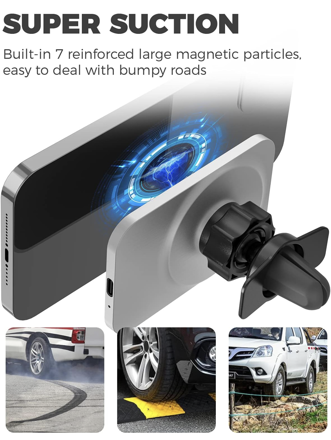 Chargeur de Voiture magnétique sans Fil pour téléphone Portable Compatible avec iPhone 12/13/14 Pro/Plus/Mini/Pro Max