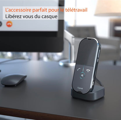 Gigaset ION – Haut parleur compact avec mode combiné – Enceinte pour conférence Son HD - Plug & Play - USB-C - Compatible Teams, Zoom et autres softphones Windows, Linux, MacOS, Anthracite