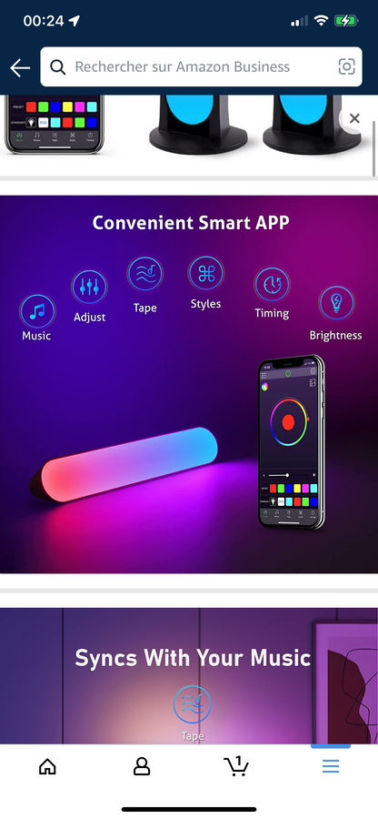 Lampe Connectée avec 19 Modes Dynamiques et Modes de Synchronisation de la Musique/TV