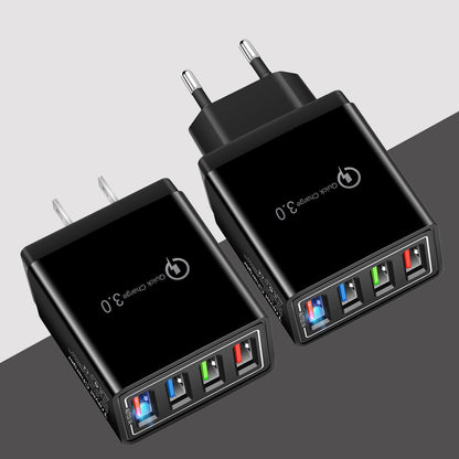 Chargeur USB Charge rapide 3.0 4 Adaptateur de téléphone pour tablette Chargeur mobile mural portable