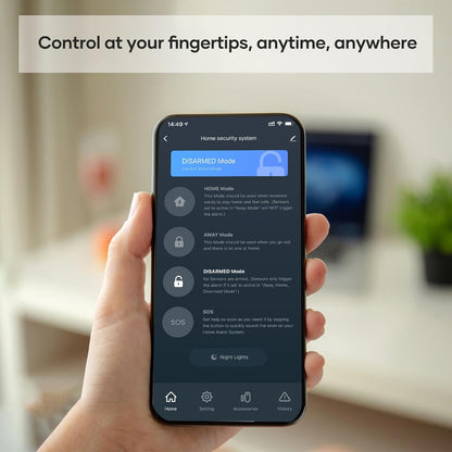 Alarme Maison sans Fil Intelligent WiFi - Alarme de Porte, 1 Alarme avec Sirène, 5 Capteurs de Fenêtre et de Porte, 2 Télécommande, Compatible avec Alexa, Google Assistant