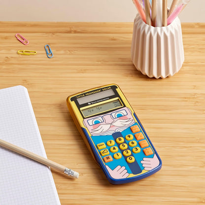 Texas Instruments LPROFSOLAR Little Professor Calculatrice solaire d'apprentissage,jaune,bleu