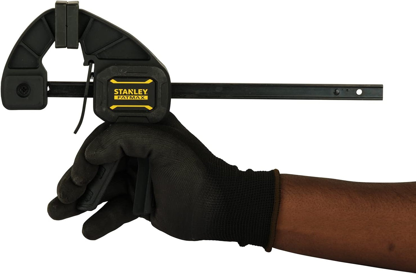 Stanley Fmht0 Serre-Joint M 150 Gamme FatMax - Travaux De Précision - Patin De Protection Amovibles - Rainure En V Pour Maintien Des Tubes - Rail En Acier - Corps En Nylon Renforcé