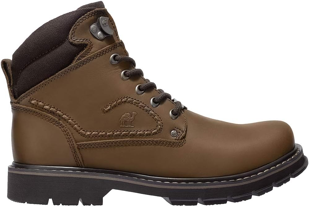 CAMEL CROWN Bottes à lacets Bottes de combat pour hommes Bottes de travail Bottes pour hommes Chaussures de travail en cuir Bottes de travail classiques à tige courte pour extérieur Bottes de loisirs antidérapantes