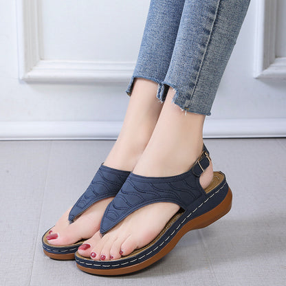 Sandales "Infinity-Wedge" – Tongs Compensées Minimalistes & Confort Absolu
