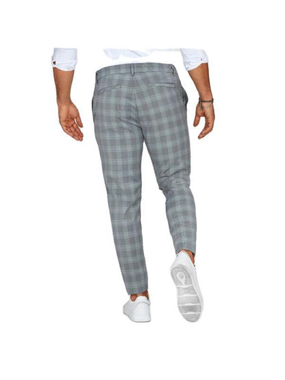 Pantalon à carreaux Pantalon décontracté pour hommes ample et fin