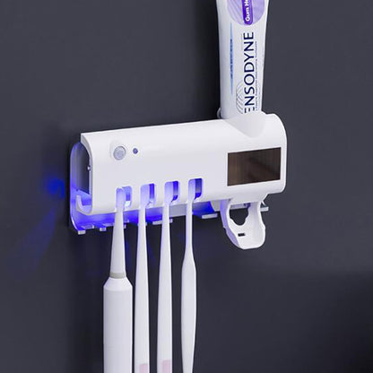Stérilisateur UV "Pure-Smile" – Support Brosse à Dents Intelligent & Distributeur Automatique de Dentifrice