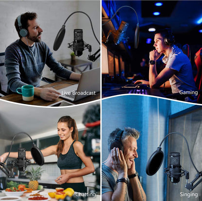 Microphone Kit Professionnel USB - Condensateur avec Filtre Anti-Pop PC neuf