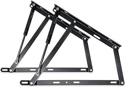 Lot de système Complet de Levage hydrauliques Professionnel pour canapés. Comprend des charnières + Pistons + vis, Puissance 1400 Nw (lit de 160) Noir