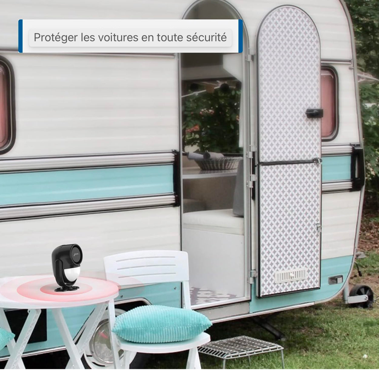 alarme de détecteur de mouvement, capteur de mouvement avec télécommande, 125 dB, système d'alarme antivol pour maison, camping-car, garage, bureau, appartement, voiture, magasins, Noir