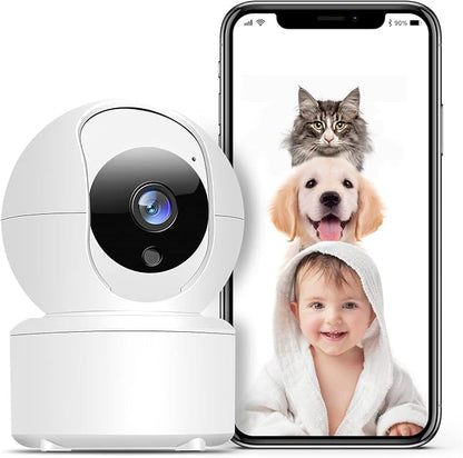 Camera Surveillance WiFi intérieure 2K HD Alarme, sans Fil Vision Nocturne, Audio bidirectionnel