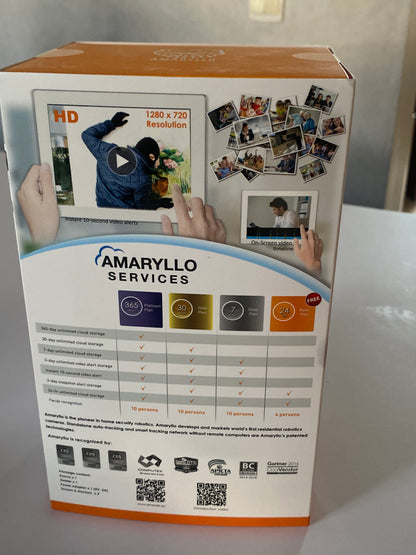 Camera de surveillance ultra intelligente Amaryllo HD Patio Blanc et noir détection du bruit