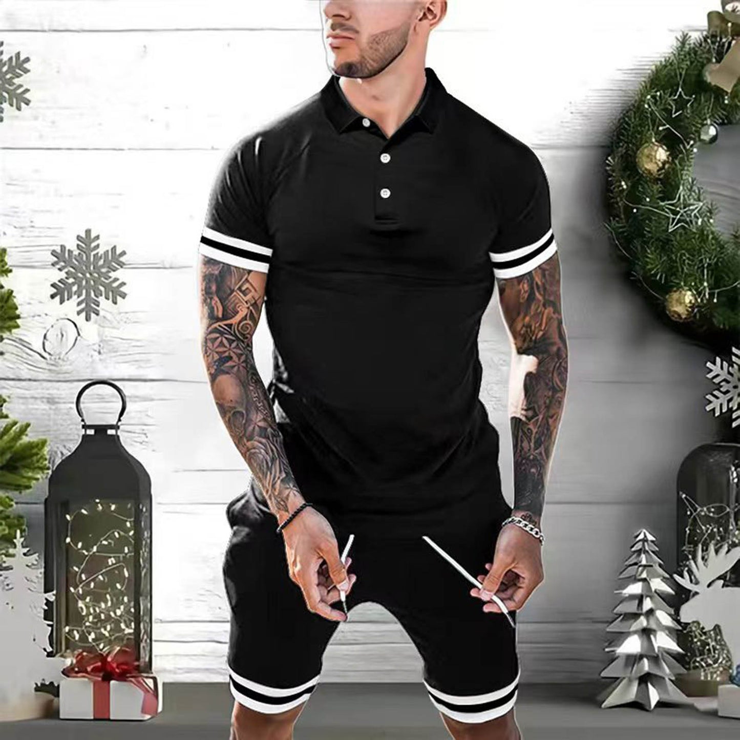 Ensembles décontracté Tenues 2 pièces Polo et short pour hommes