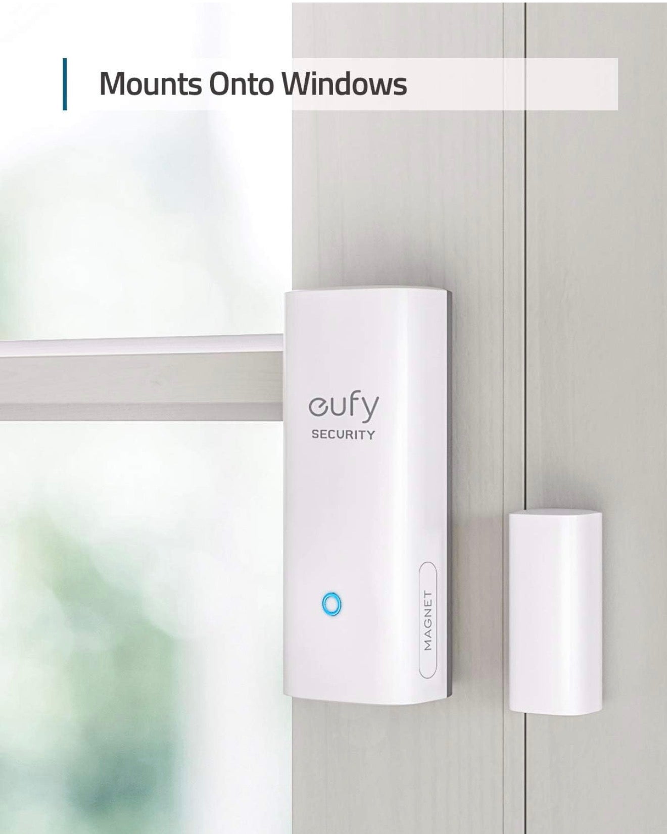 eufy Security, Capteur d'entrée eufy Security - Détecteur pour Portes et fenêtres avec Alarme, alertes sur Application Android/iOS, 2 Ans d'autonomie - Nécessite eufy HomeBase ou HomeBase E