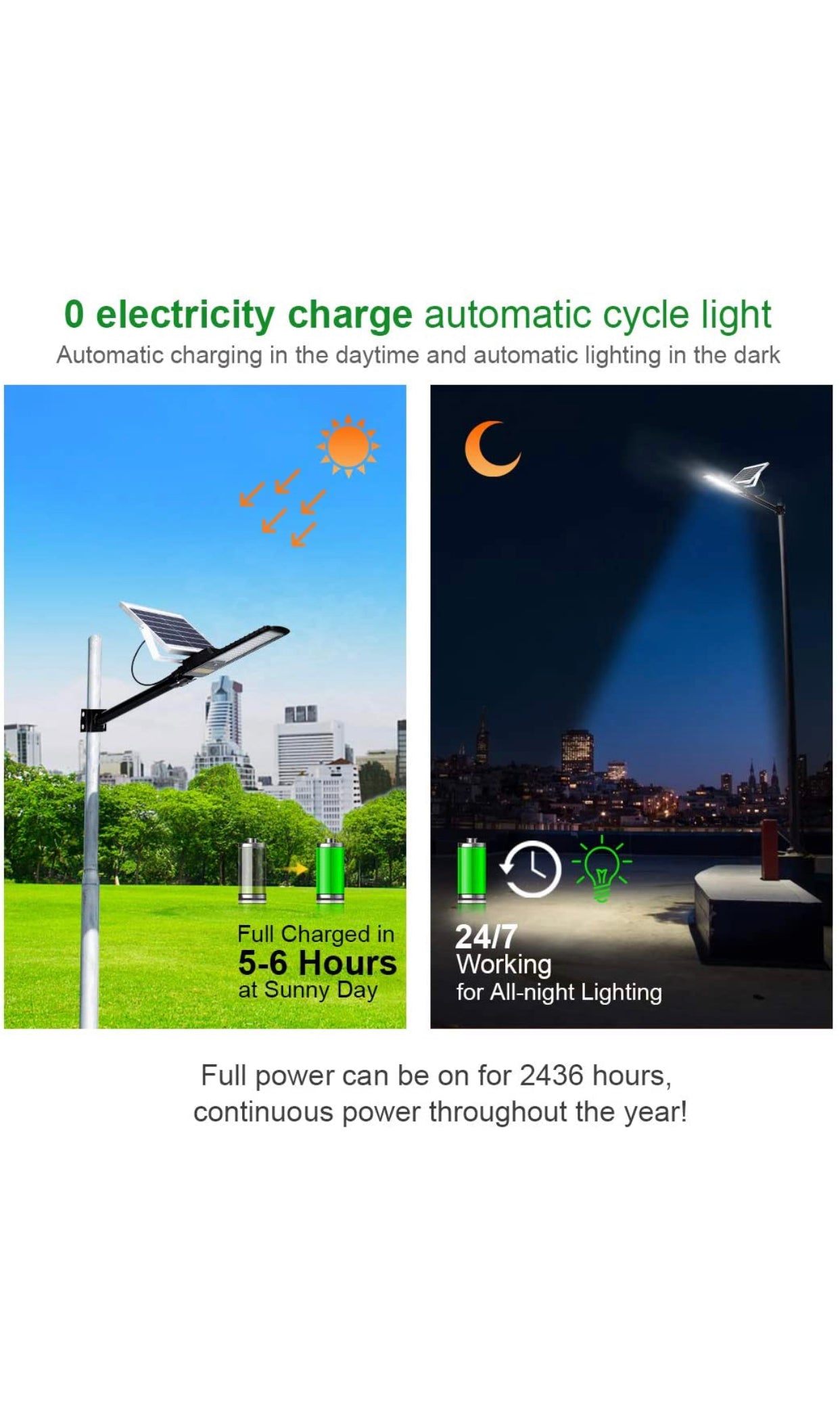Lampadaire lampe solaire extérieur 80W 6500K 800LM avec télécommande IP67 étanche neuve
