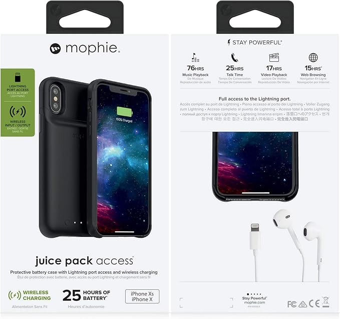 Mophie Juice Pack Noir iPhone Xs Max
COQUE AVEC BATTERIE POUR APPLE IPHONE XS MAX