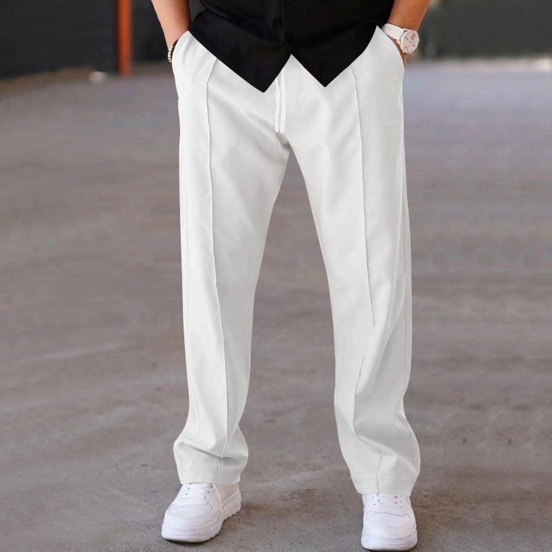 Pantalons pour hommes droit ample décontracté avec cordon de serrage Vêtements design