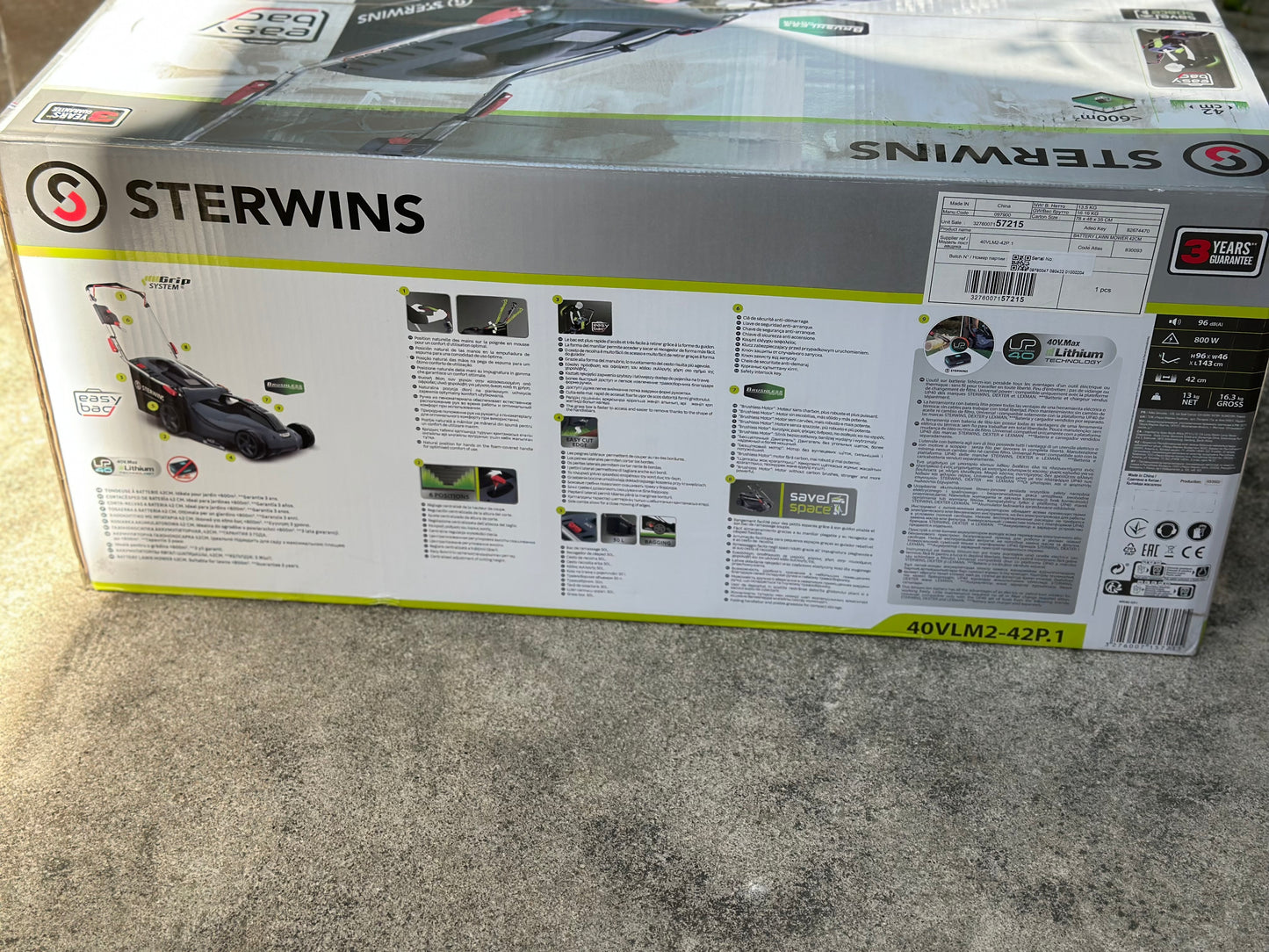 Tondeuse sur batterie STERWINS UP40, 36 V, l.42 cm