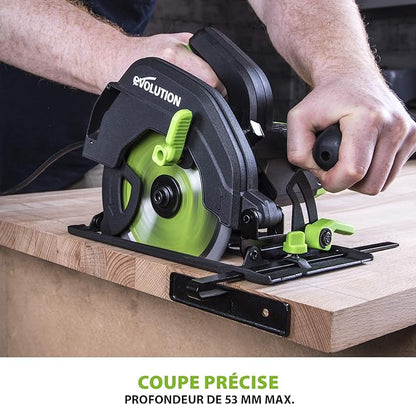 Evolution Power Tools Scie Circulaire Multi-Matériaux, Découpe l’acier, l’aluminium, le bois clouté
