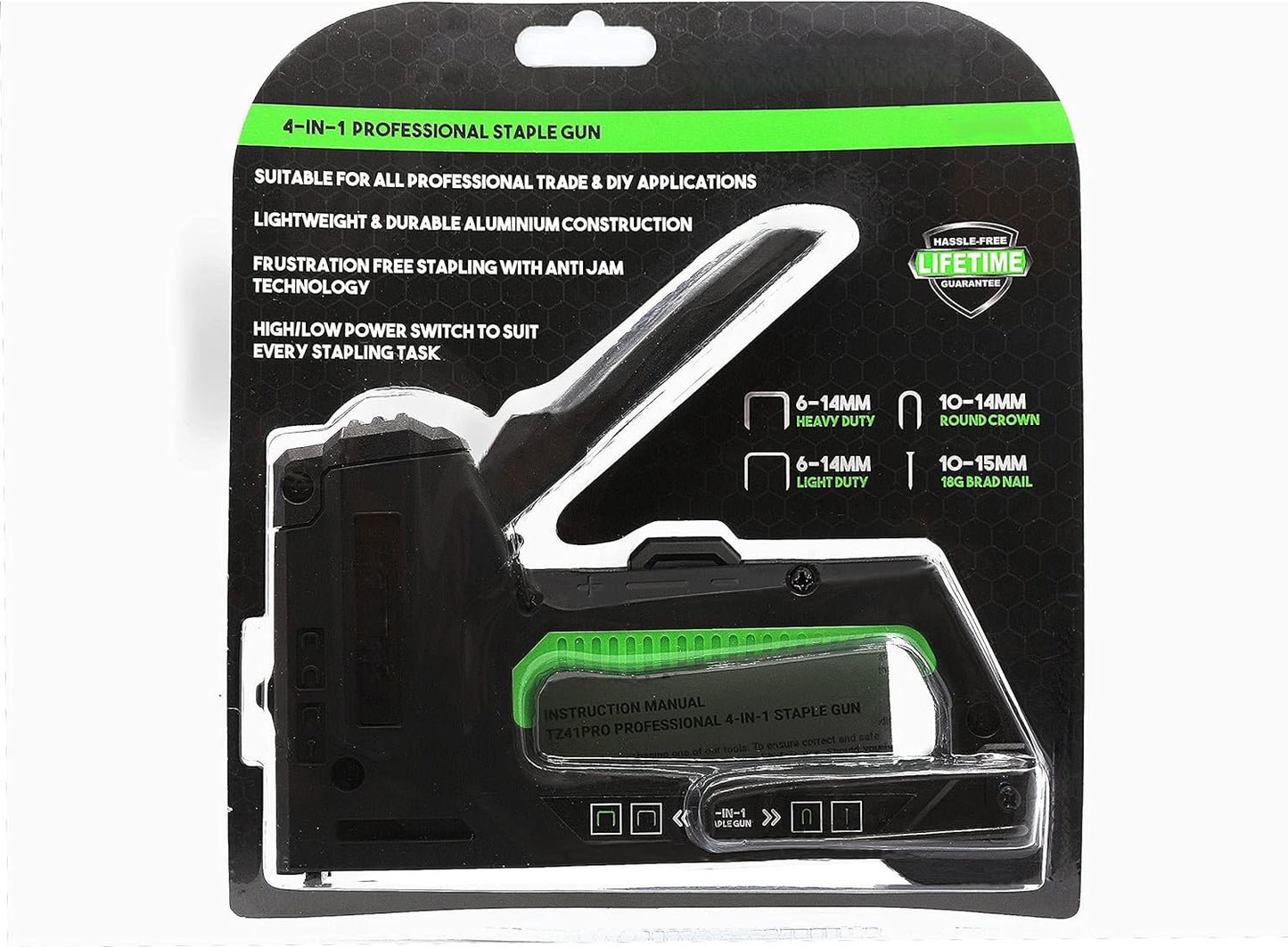 Agrafeuse 4-en-1 pistolet à agrafes professionnel et pack de 1000 agrafes neuve