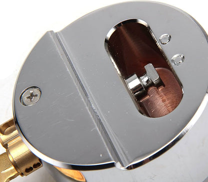 Fermer à clé Rondelle de hockey en acier chromé de 73 mm, Serrure de porte de remplacement pour camionnette robuste ronde à cadenas dissimulé en acier solide
