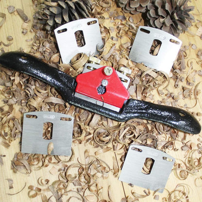 rabot avec base plate 9.3"/235mm rayons réglables Se raser avec 4 lames de rechange,, lame en métal travail du bois outil à main parfait pour la planification de la coupe outils de travail du bois
