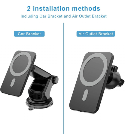 Support Magsafe 15W avec de Chargeur de Voiture sans Fil magnétique pour iPhone 13/12/14:15/16/17 Pro Max Mini avec Support de téléphone de Voiture Chargeur sans Fil à Charge Rapide