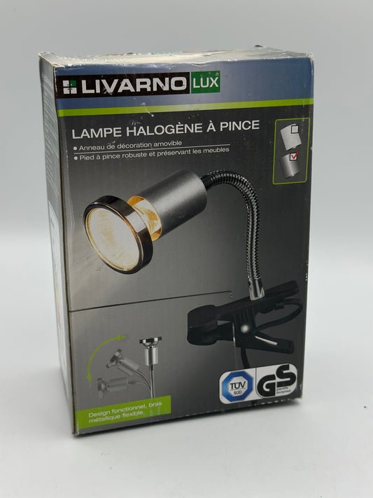 Lampe halogène à pince oriantable