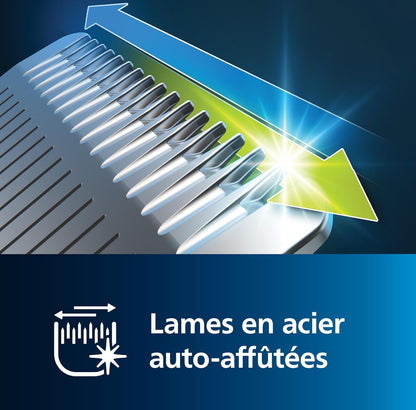 Philips Multigroom Series 7000 - Tondeuse tout-en-un équipée de 14 sabots pour le visage, la tête et le corps, et 21 hauteurs de coupe (de 0,5 à 16 mm) pour une précision ultime (modèle MG7930/15)