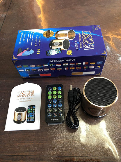 Haut-Parleur Portable Siruiku Télécommande Coran Haut-Parleur MP3 Player 8 GB TF FM Coran Coran Translator USB Haut-Parleur Portable Rechargeable