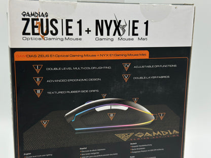 Gamdias Zeus E1 + Pad
Souris Filaire Pour Gamer - Droitier - Capteur Optique 3200 DPI - 6 Boutons - Rétro-Éclairage RGB - Tapis De Souris Inclus