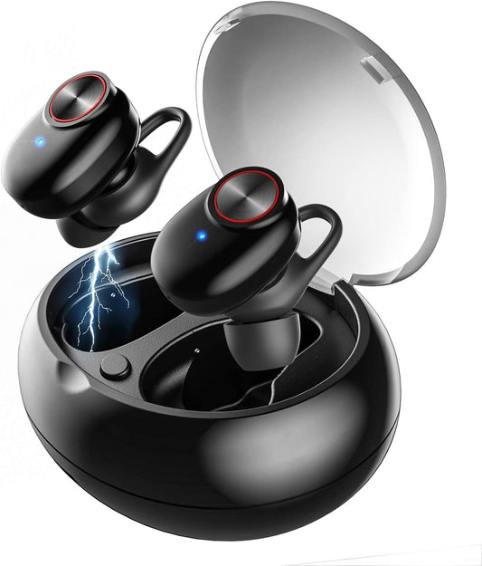 UTRAI Ecouteur Bluetooth V5.0 Oreillette sans Fil Léger HiFi Stéréo TWS 500mAh Appariement Automatique 20H Play Étanche IPX5 Anti-Bruit CVC 6.0 Microphone HD Confortable Haute Fidélité iOS Android