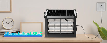 Lampe Anti Moustique, 4500V Anti Moustique Extérieur Solaire électrique, USB C Étanche neuf