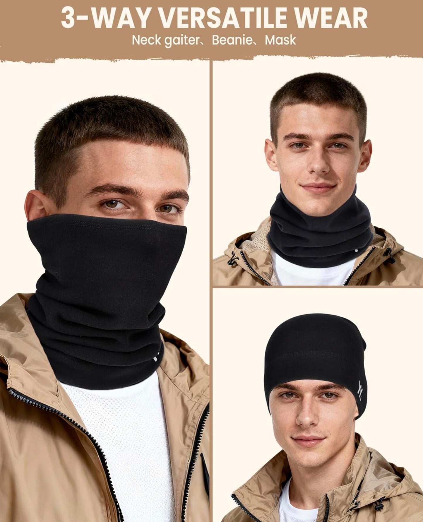 Écharpe tubulaire pour homme et femme - Chaude et respirante - Foulard multifonction - Écharpe extensible