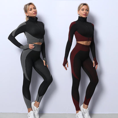 Ensemble Yoga "Triple-Flex" 3 Pièces – Brassière, Crop Top & Leggings Haute Performance
