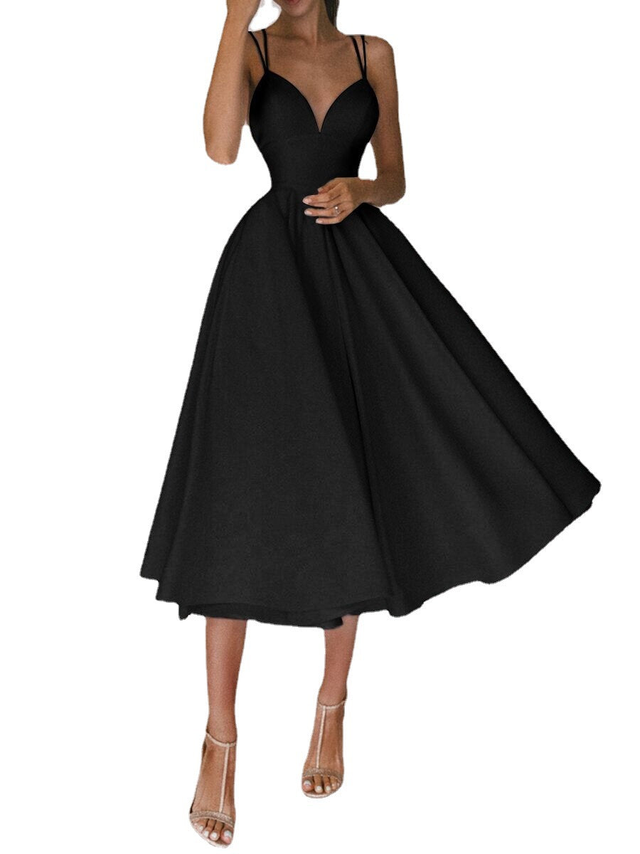 Robe Maxi "Aura-Summer" – Coupe Évasée, Décolleté en V & Dos Nu